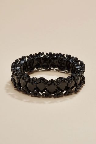 Black Jewelled Expander Bracelet